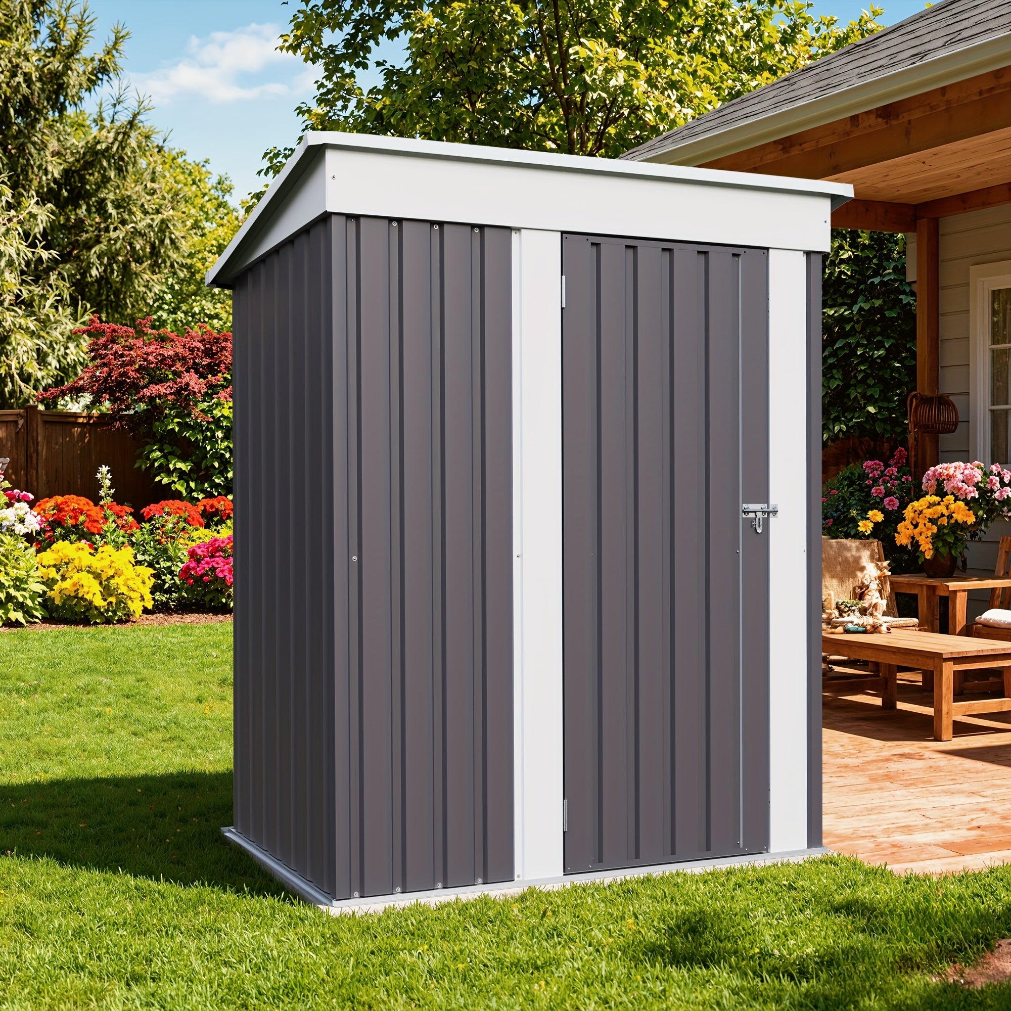 Outdoor Metal Waterproof Storage Shed