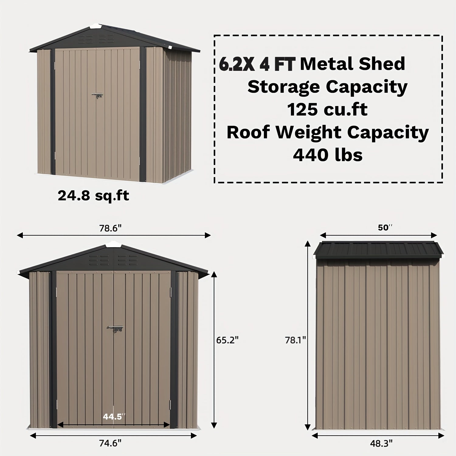 Outdoor Metal Waterproof Storage Shed