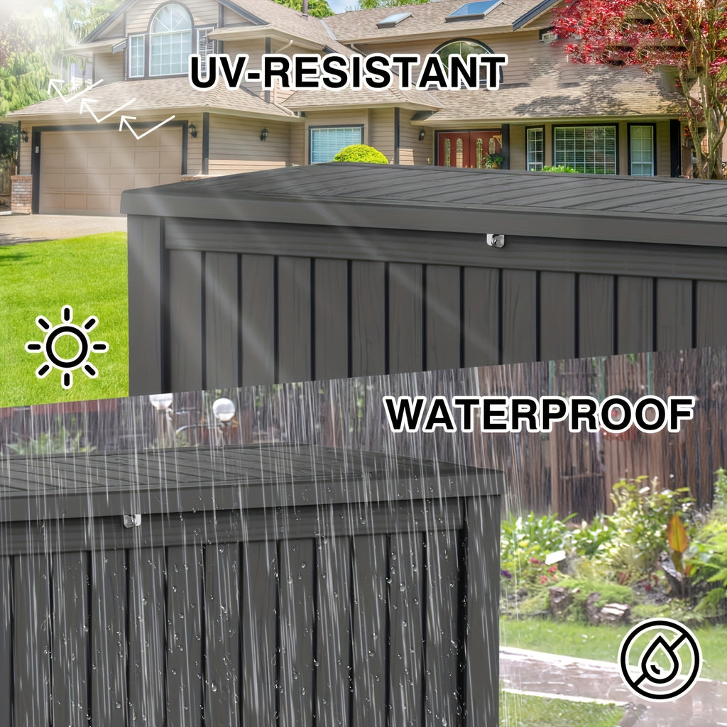 161Gallon Outdoor Storage Box, Resin Waterproof and UV Resistant