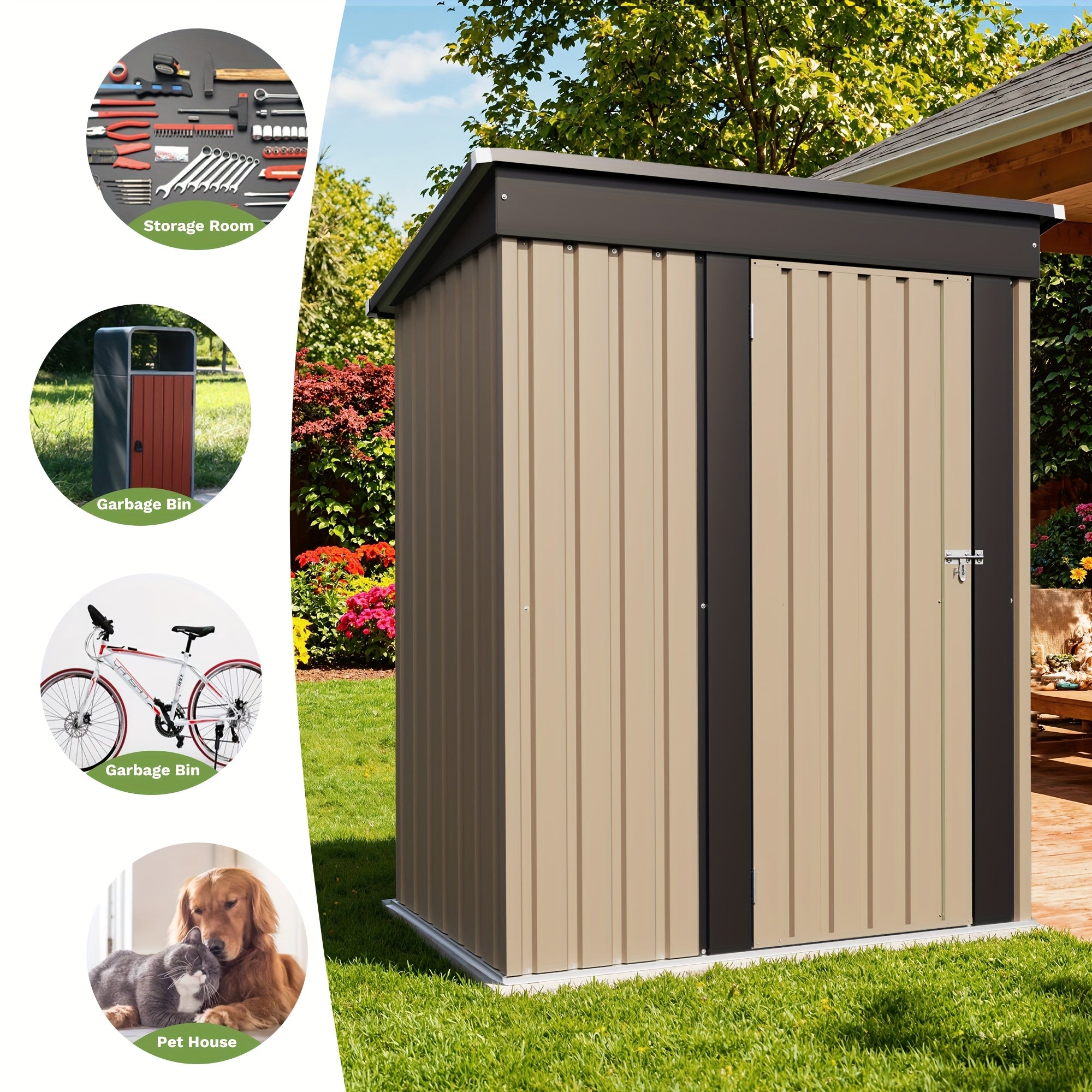 Outdoor Metal Waterproof Storage Shed