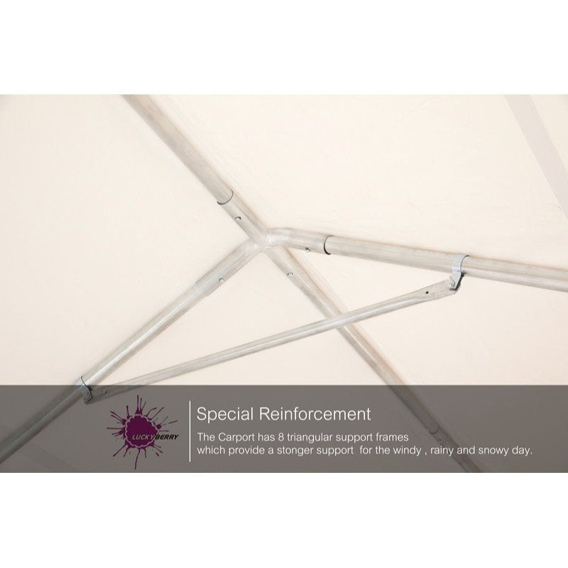 12x20 ft Heavy Duty Carport with Roll-up Windows, with Removable Sidewalls & Doors, All Season