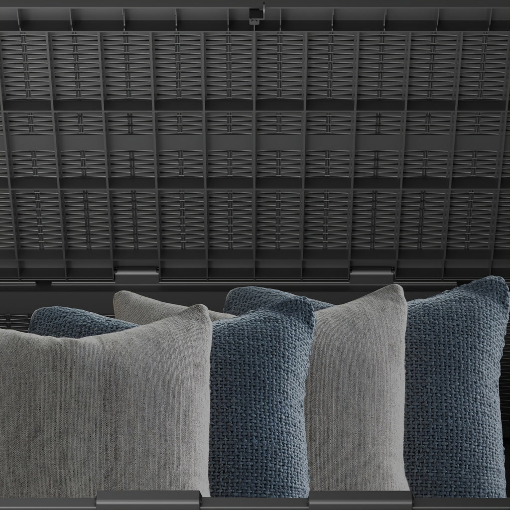 70 Gallon Heavy-Duty Resin Storage Bench Deck Box - All-Weather Outdoor Patio Furniture