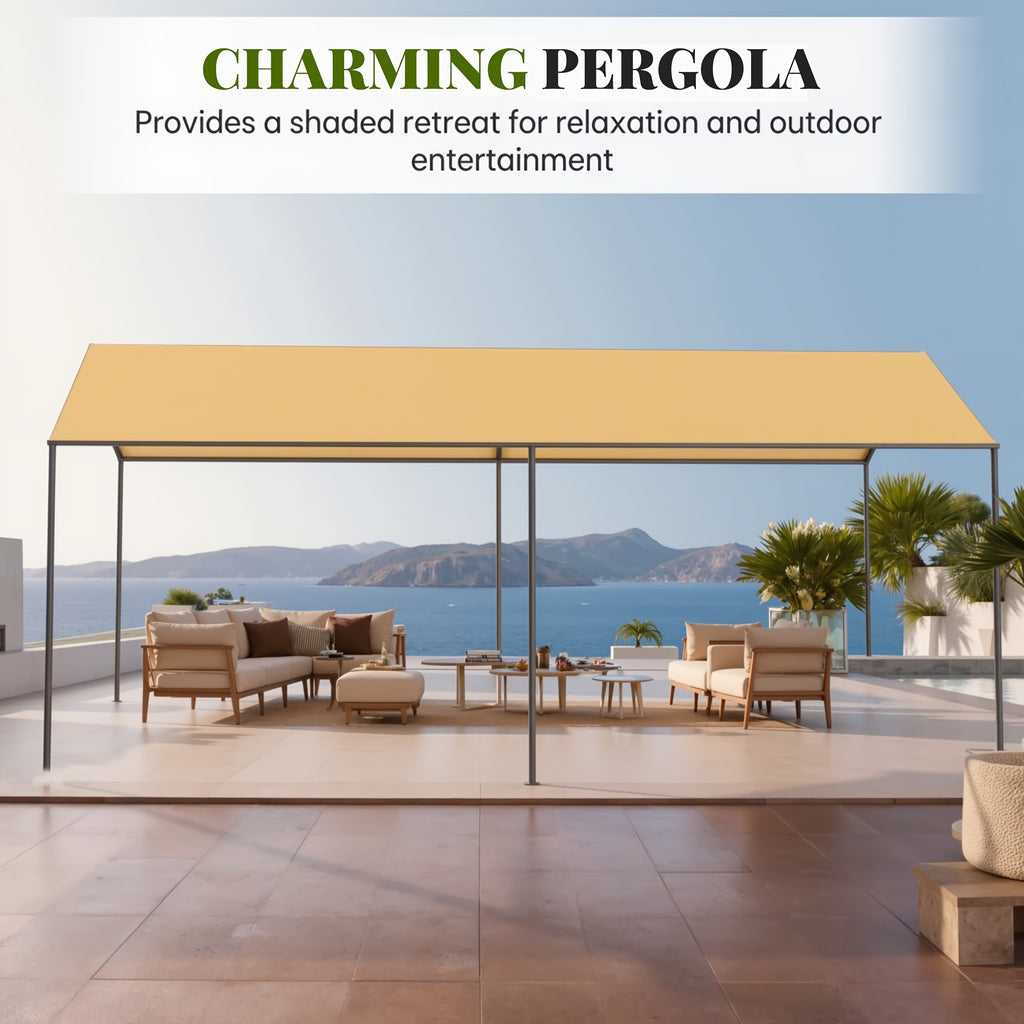 10x20 Carport Heavy Duty Portable Garage Shelter, UV-Resistant & Weatherproof Top Cover