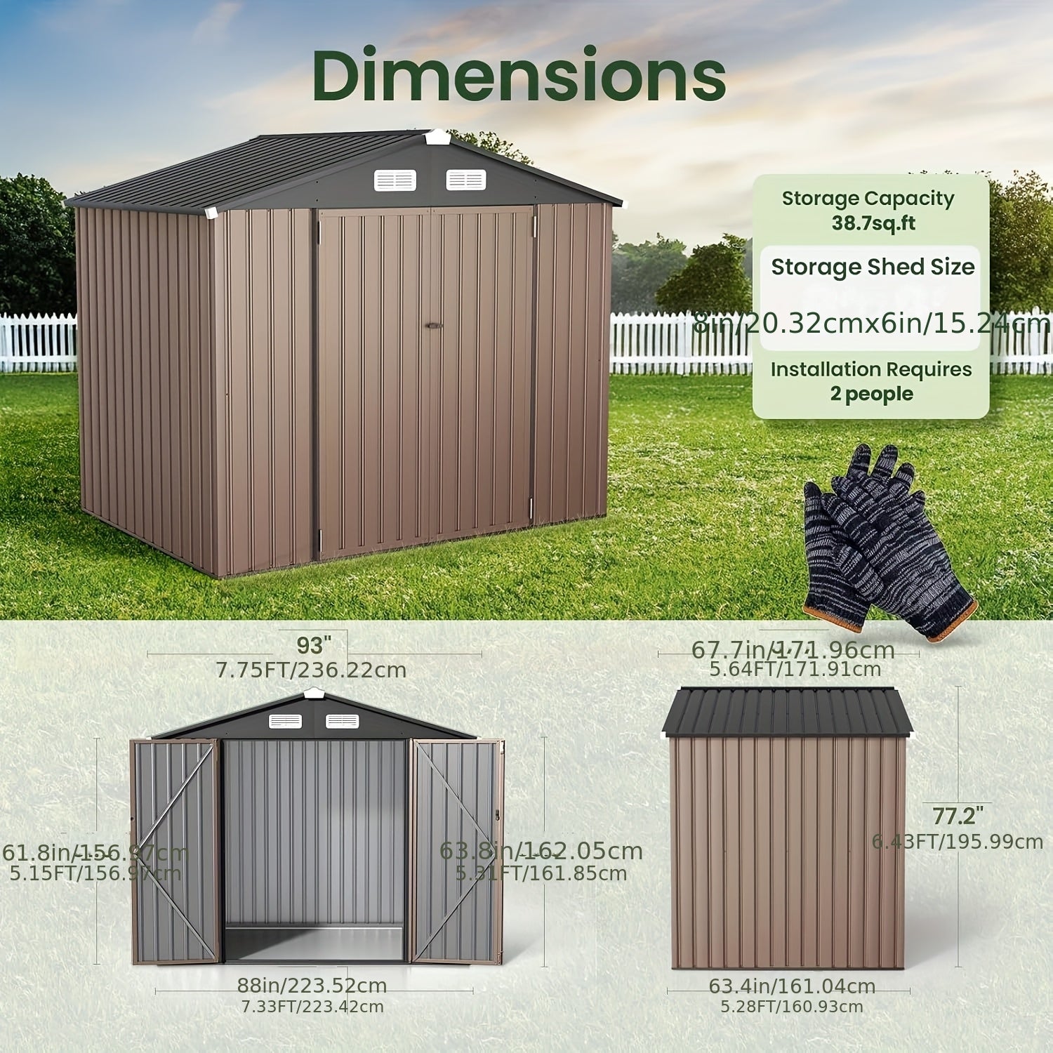 [Metal Storage Shed] Size options below