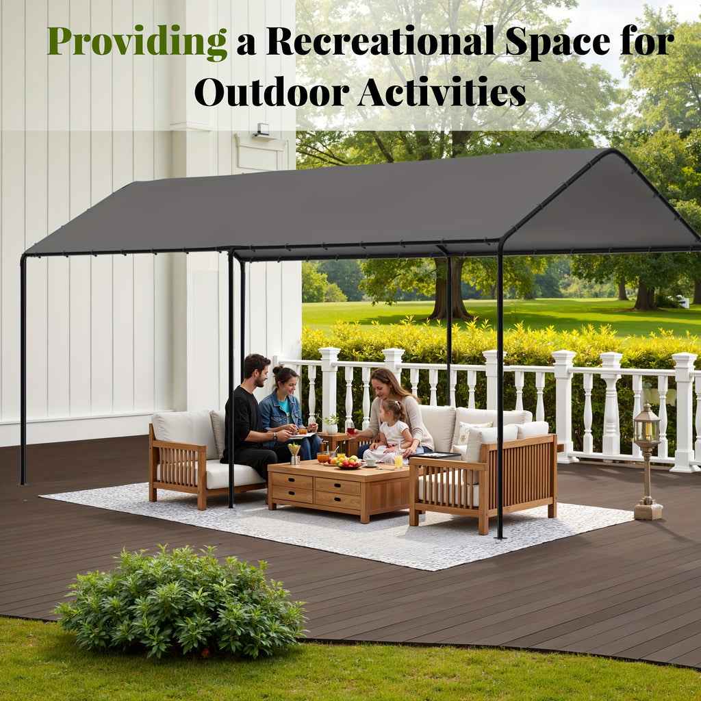 10x20 Carport Heavy Duty Portable Garage Shelter, UV-Resistant & Weatherproof Top Cover