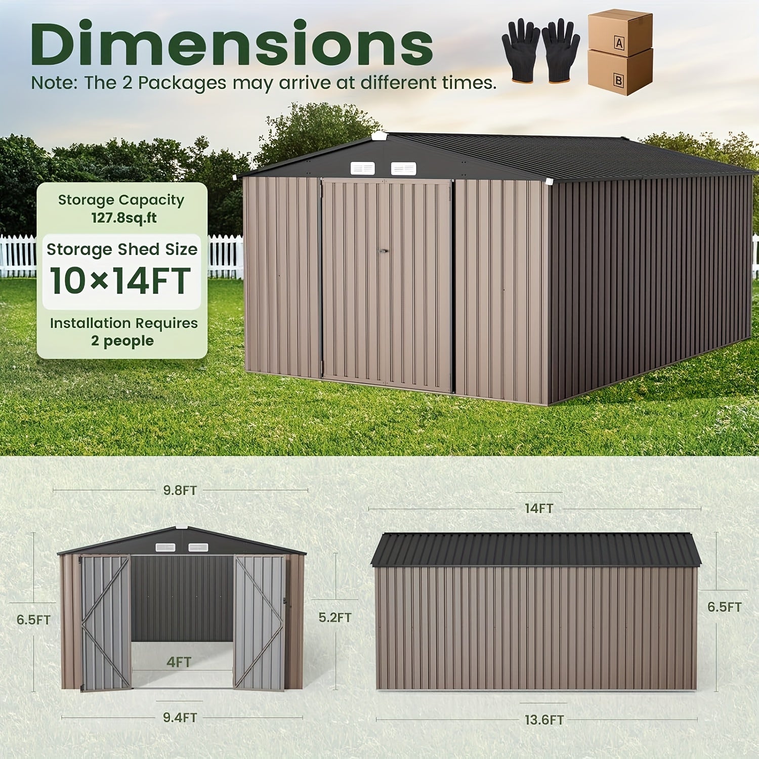 [Metal Storage Shed] Size options below