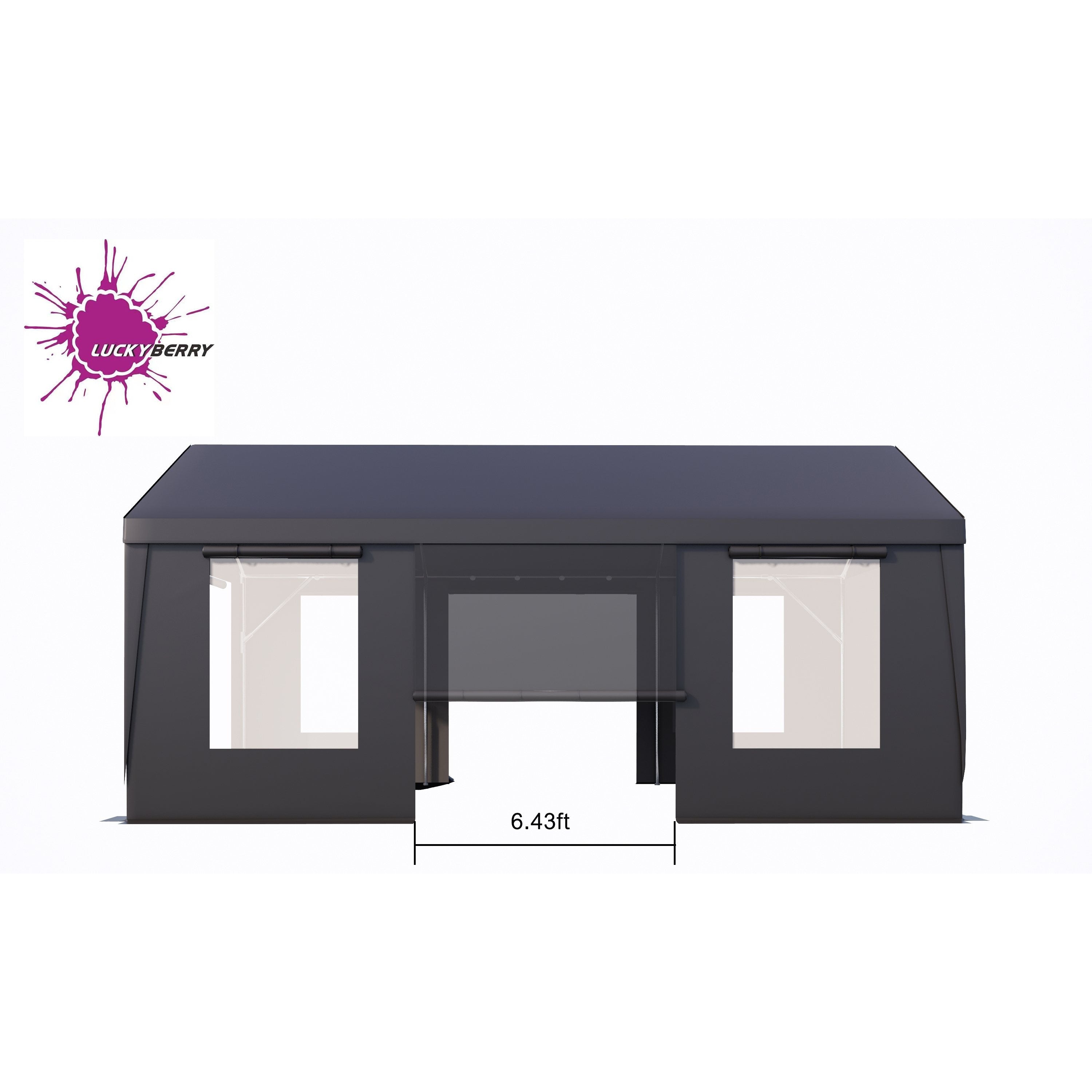 12x20 ft Heavy Duty Carport with Roll-up Windows, with Removable Sidewalls & Doors, All Season