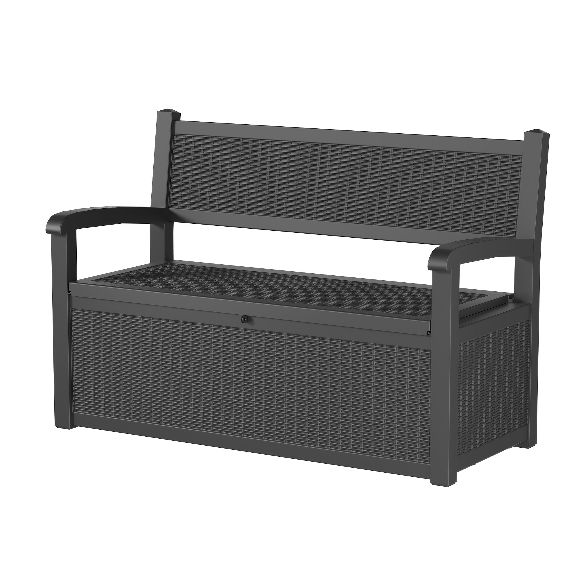70 Gallon Heavy-Duty Resin Storage Bench Deck Box - All-Weather Outdoor Patio Furniture