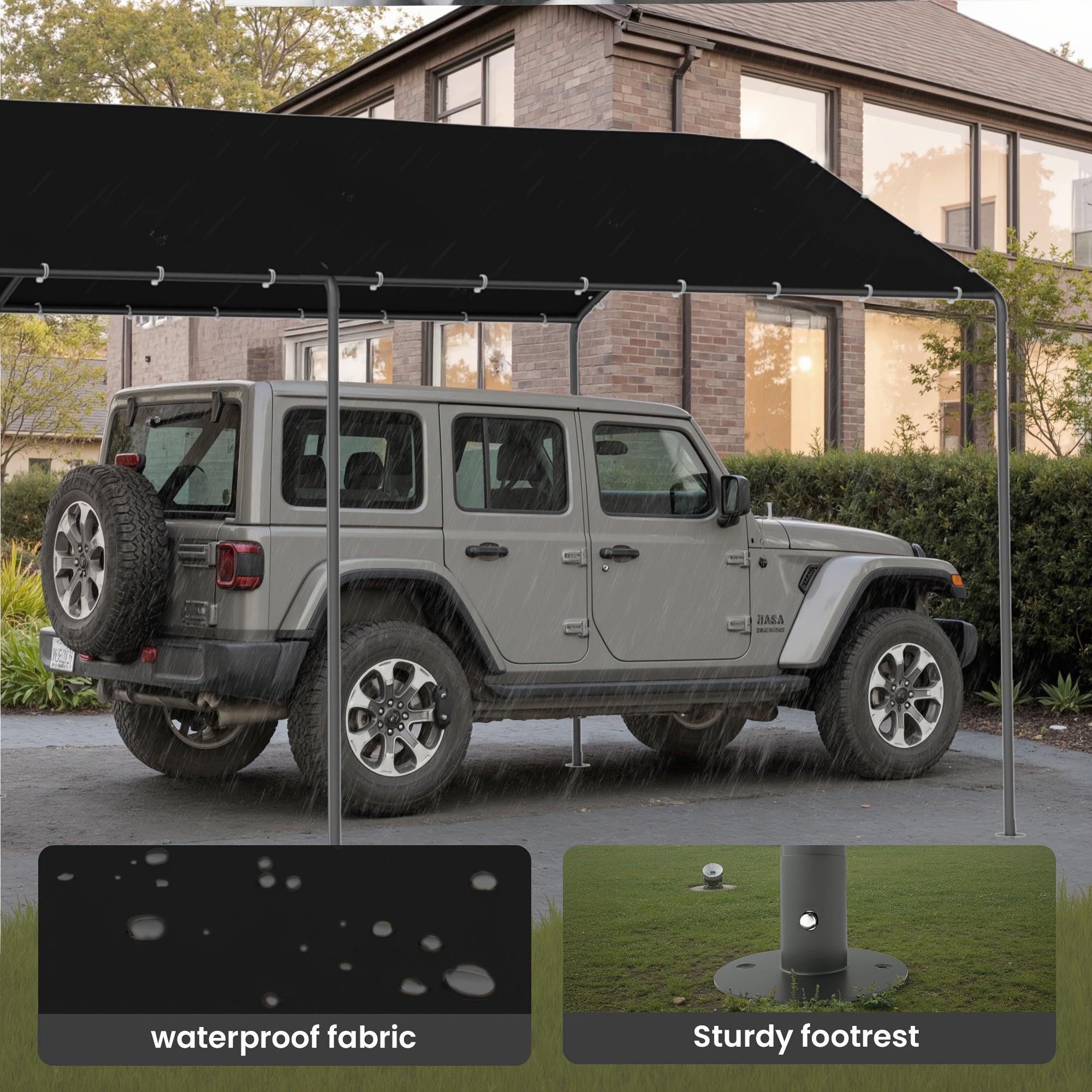 10x20 Carport Heavy Duty Portable Garage Shelter, UV-Resistant & Weatherproof Top Cover