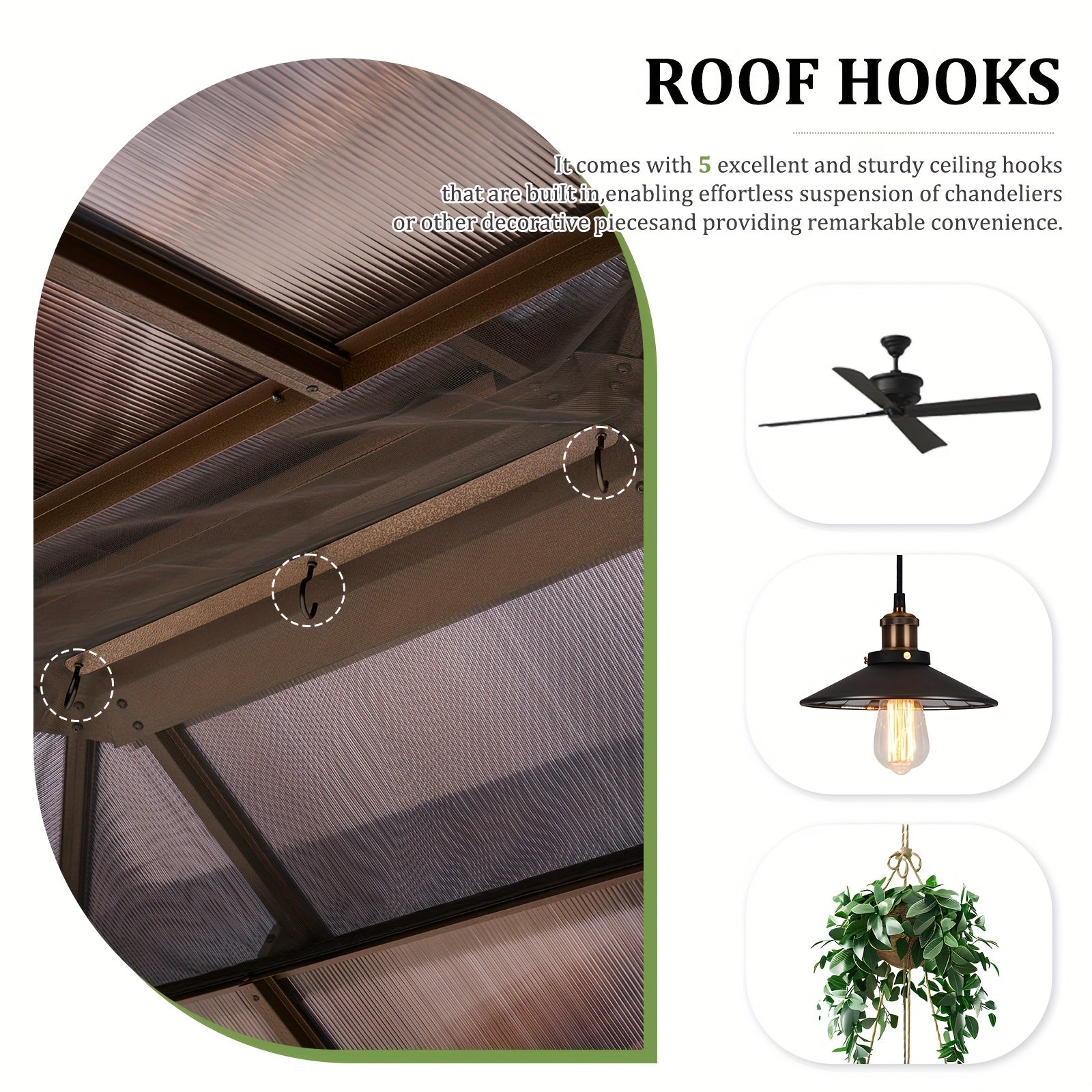 Hardtop Gazebo, Polycarbonate, 10x12FT Heavy Duty Double Roof Hardtop with Aluminum Frame, Privacy Screen, Netting and Curtains
