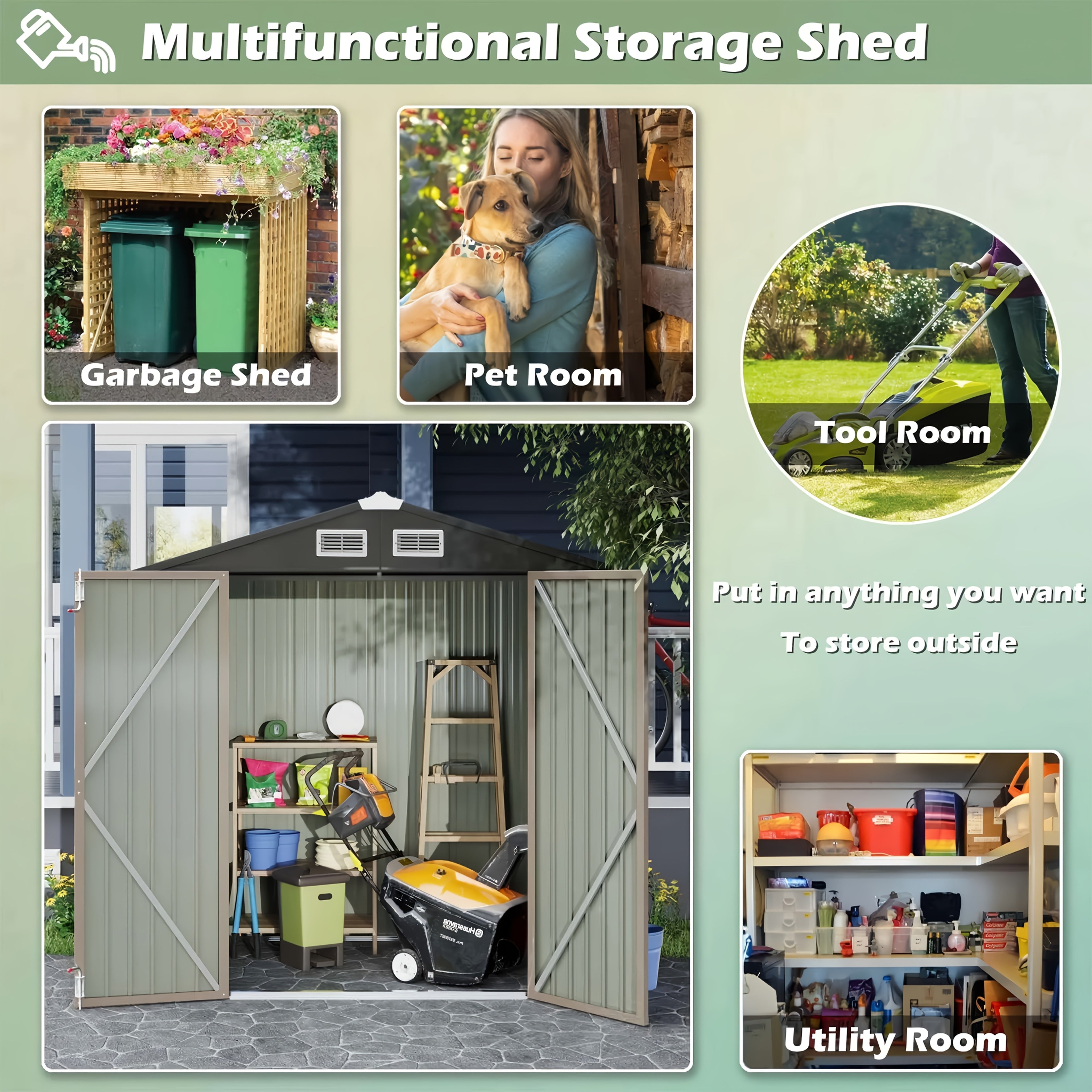 [Metal Storage Shed] Size options below