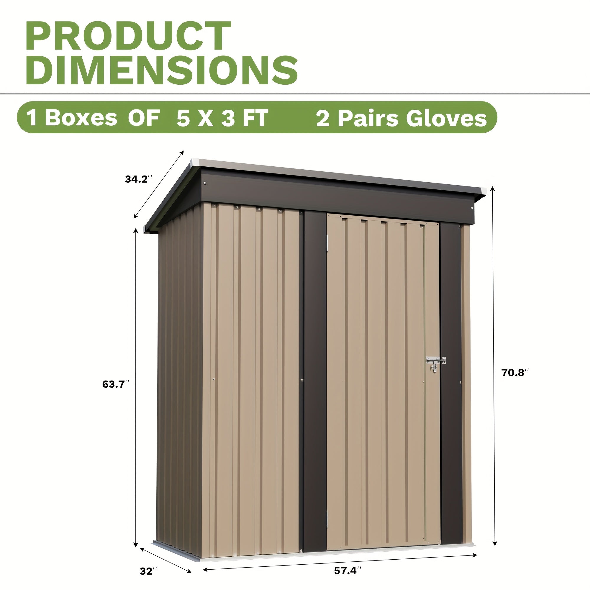 Outdoor Metal Waterproof Storage Shed