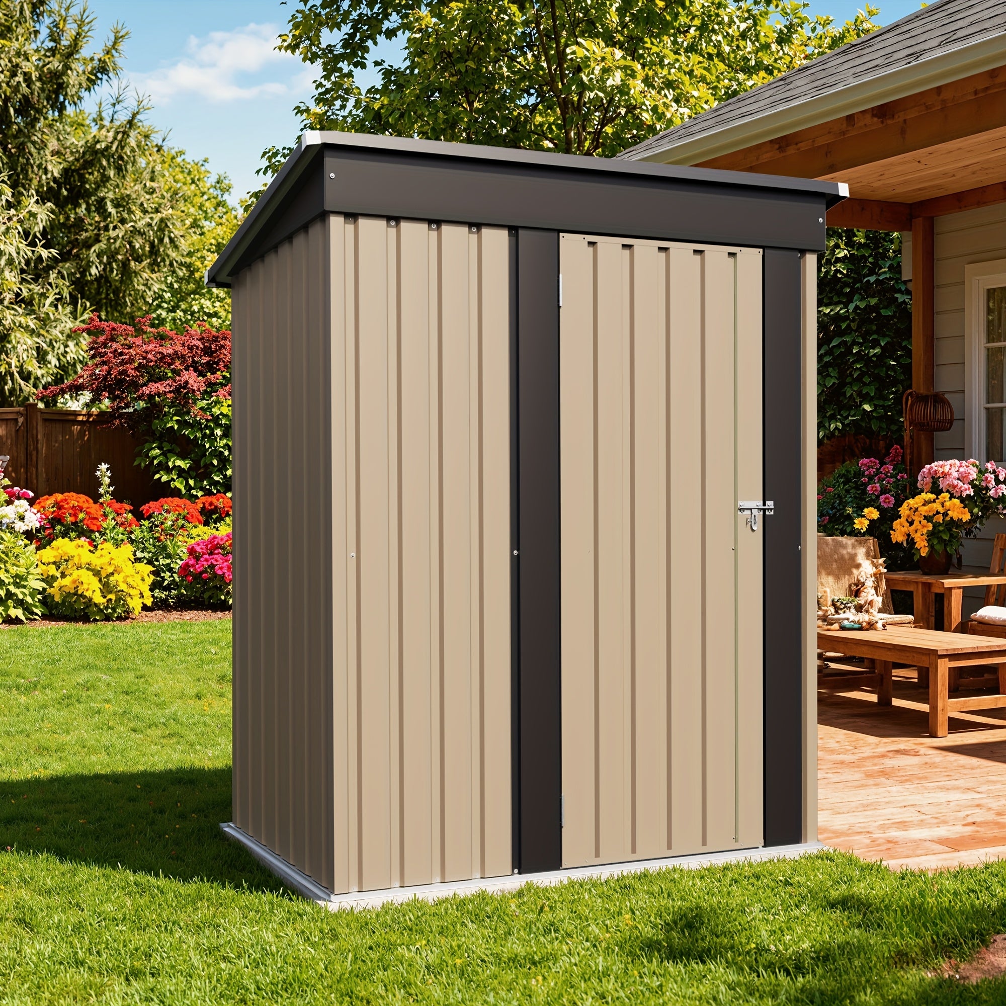 Outdoor Metal Waterproof Storage Shed