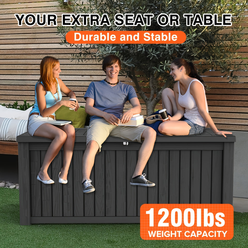 161Gallon Outdoor Storage Box, Resin Waterproof and UV Resistant