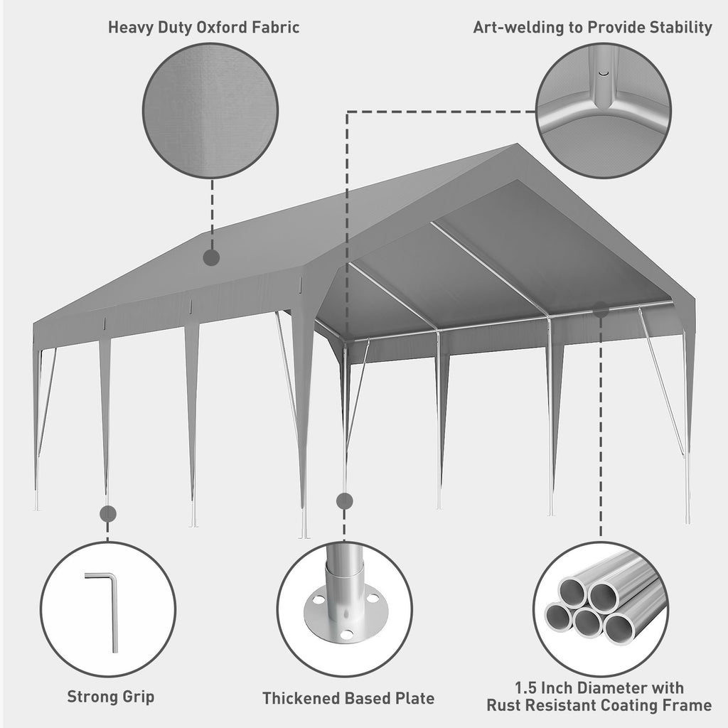 Durable Carport Roof Canopy with PE and Pipe Materials - Provides Reliable Shelter for Parked Vehicles, and Weather Resistance
